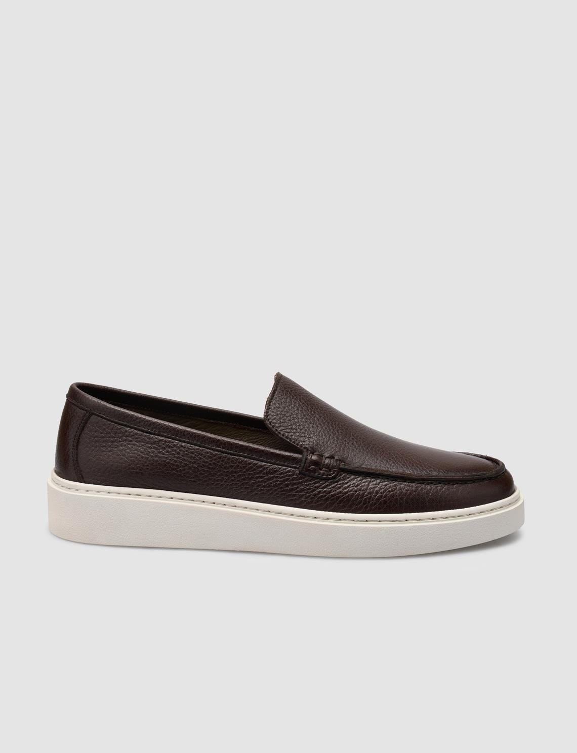 Cabani %100 Hakiki Deri Kahverengi Erkek Loafer görsel 6