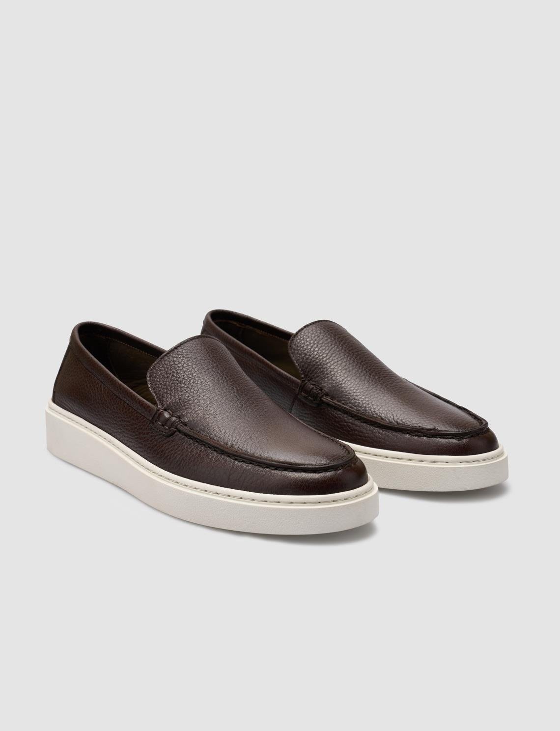 Cabani %100 Hakiki Deri Kahverengi Erkek Loafer görsel 7
