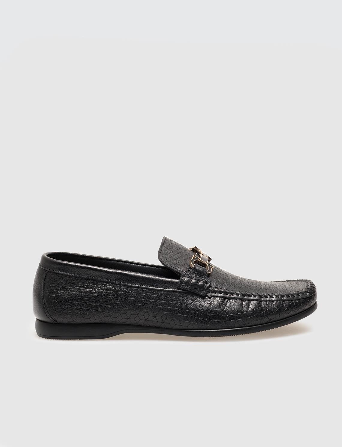 Cabani Hakiki Deri Siyah Erkek Loafer