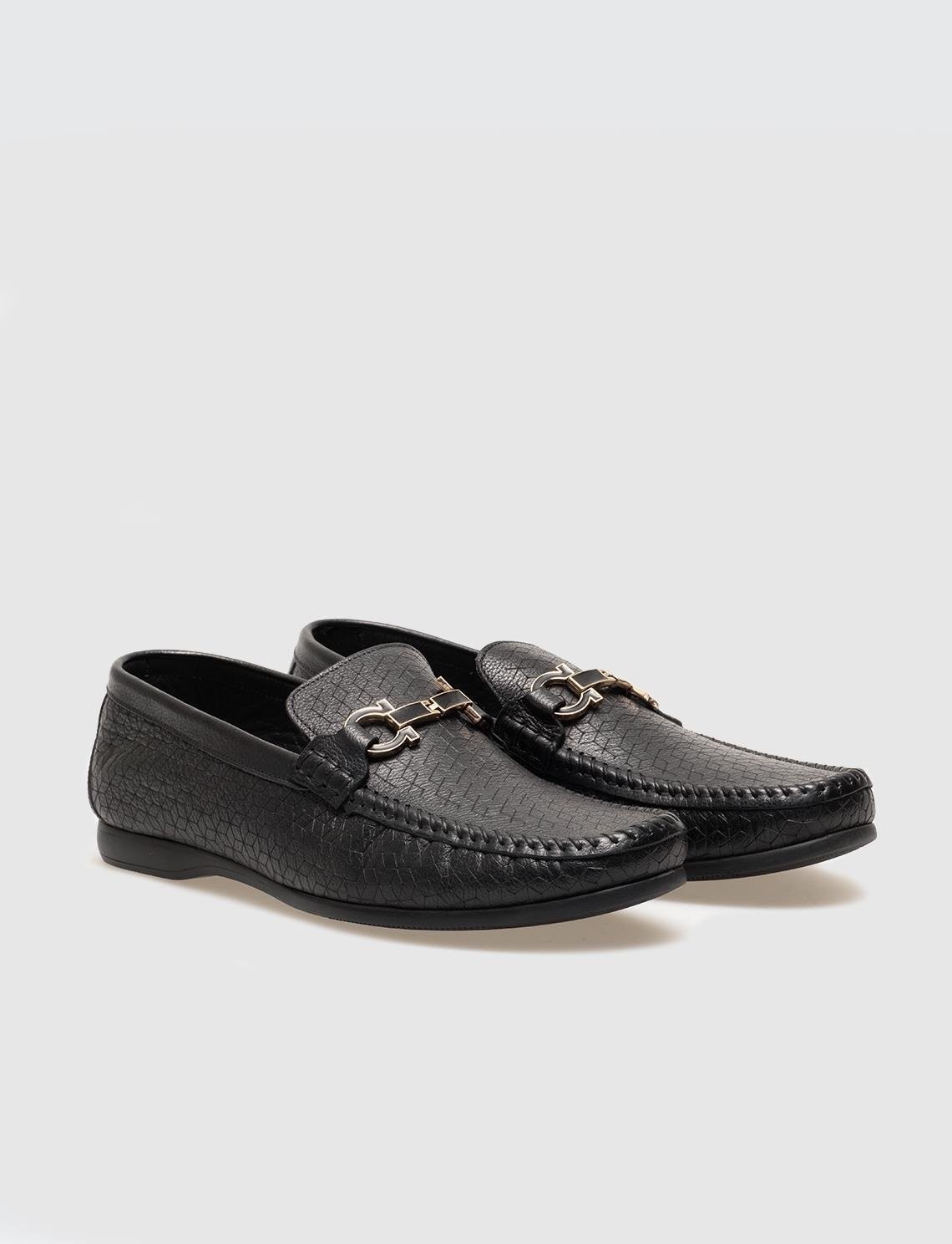 Cabani Hakiki Deri Siyah Erkek Loafer görsel 2