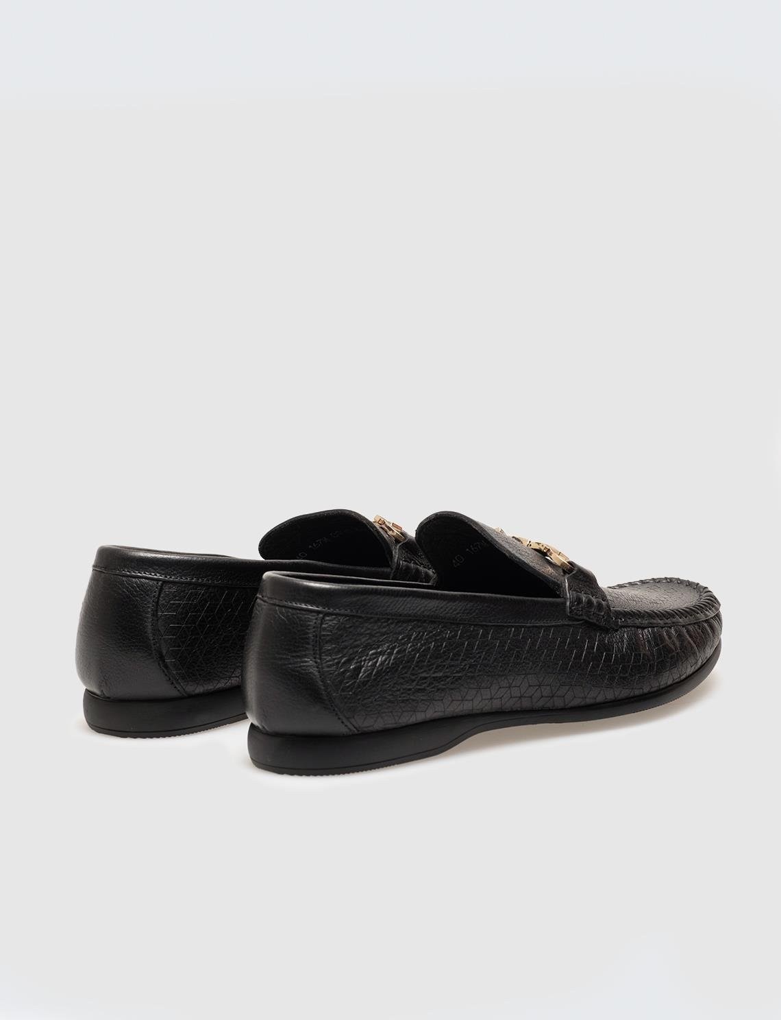 Cabani Hakiki Deri Siyah Erkek Loafer görsel 3