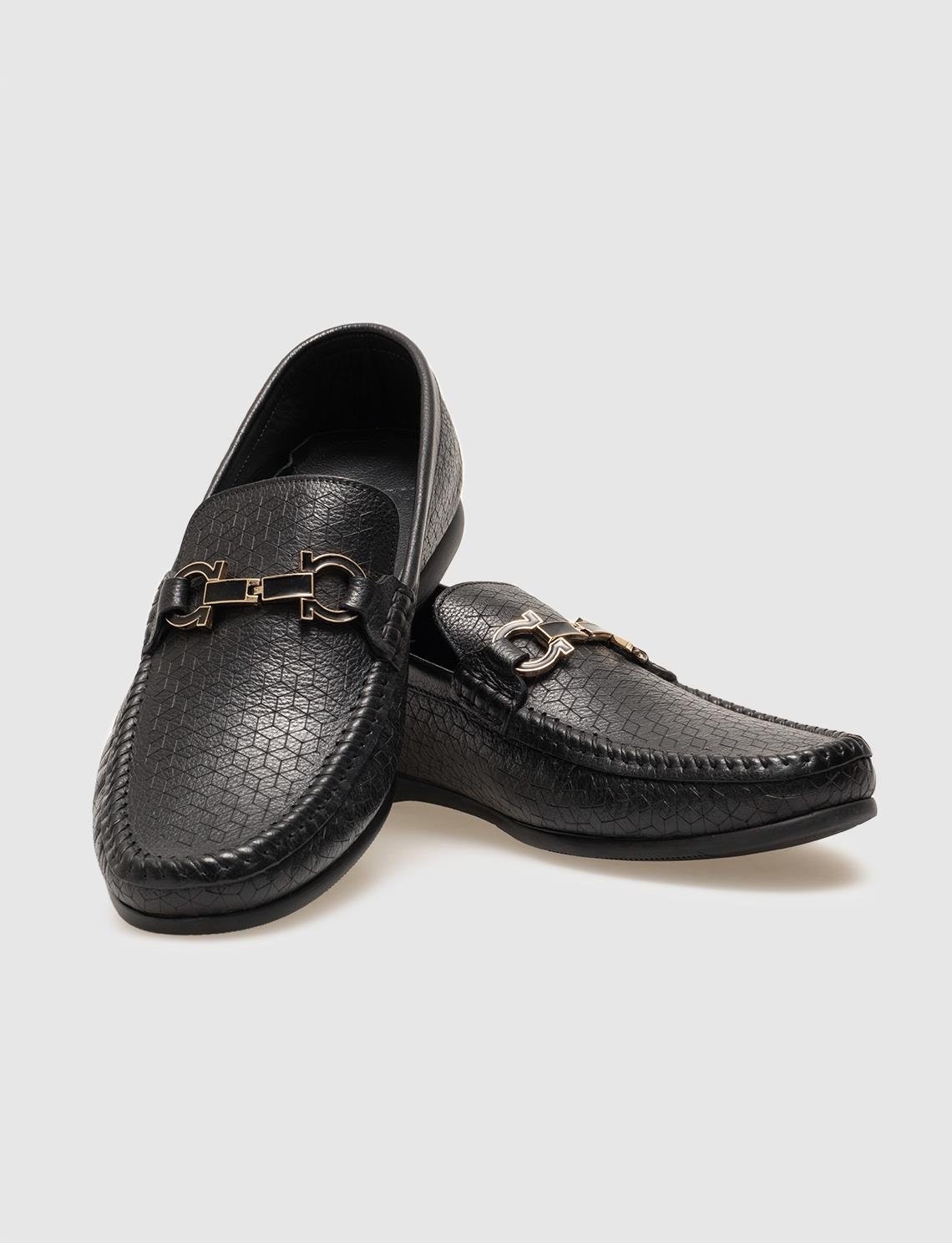Cabani Hakiki Deri Siyah Erkek Loafer görsel 5
