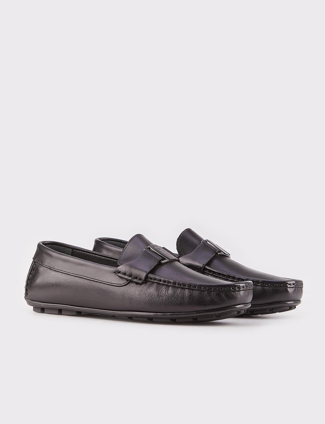 Cabani Özel Tasarım Blue Comfort Erkek Deri Loafer Ayakkabı 010M8332 Lacivert görsel 7