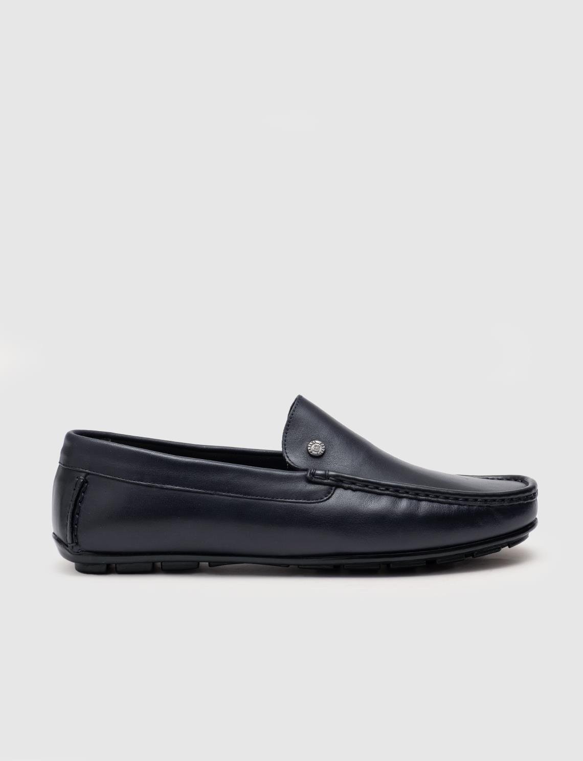 Cabani Hakiki Deri Lacivert Erkek Loafer