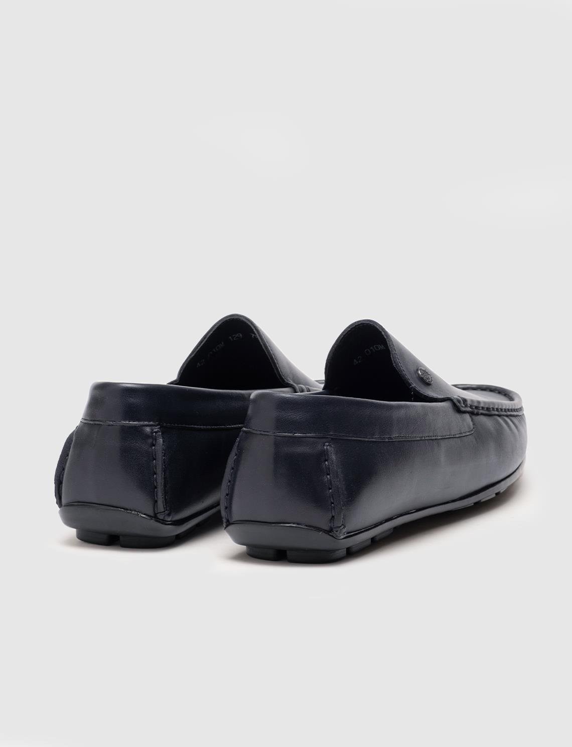 Cabani Hakiki Deri Lacivert Erkek Loafer görsel 3