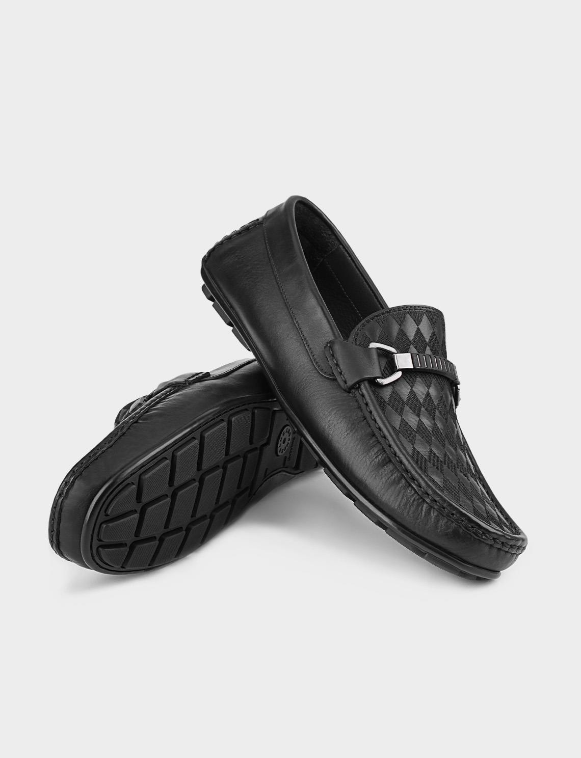 Cabani Kauçuk Taban Hakiki Deri Siyah Erkek Loafer görsel 8