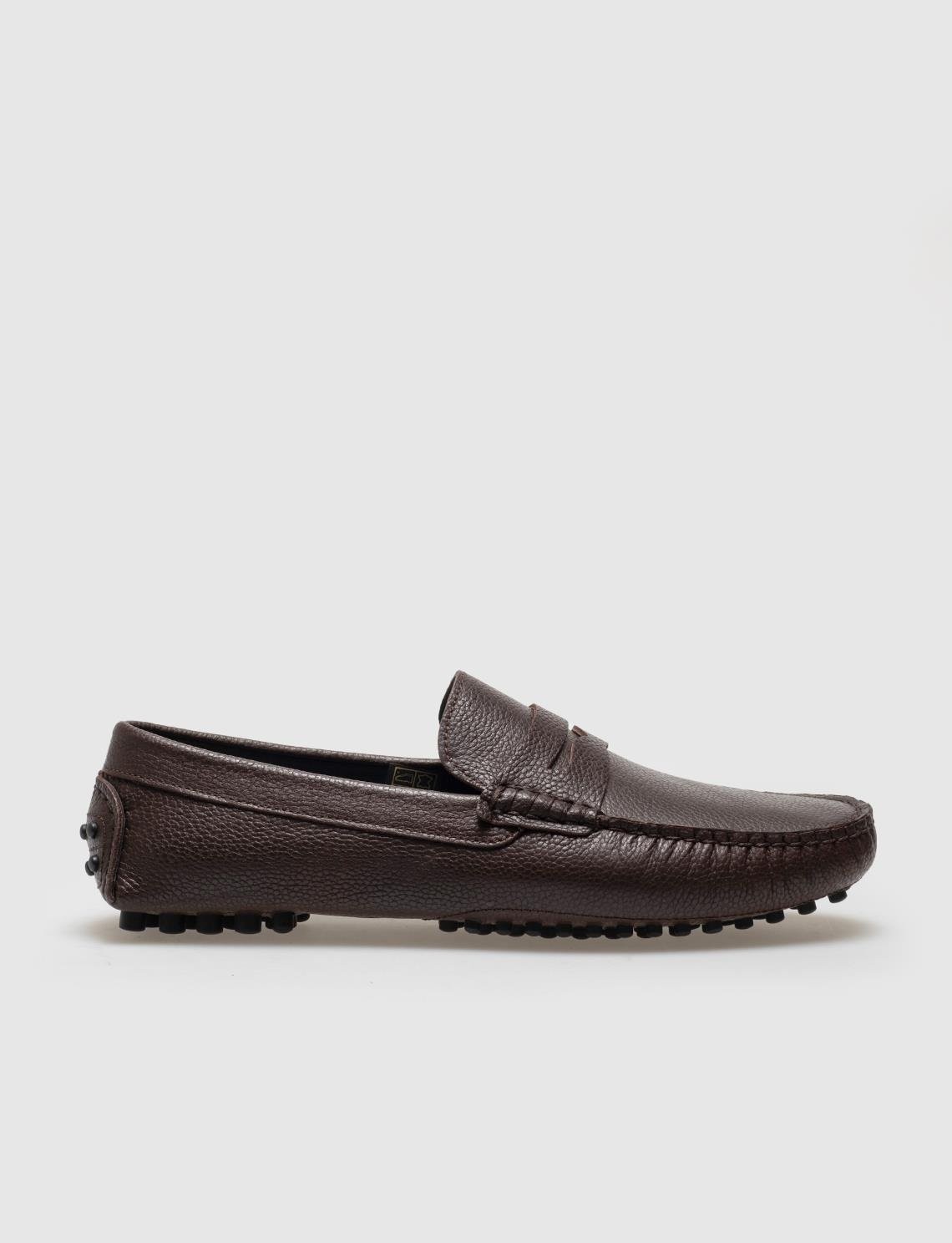 Cabani Hakiki Deri Kahverengi Kemerli Erkek Loafer görsel 6