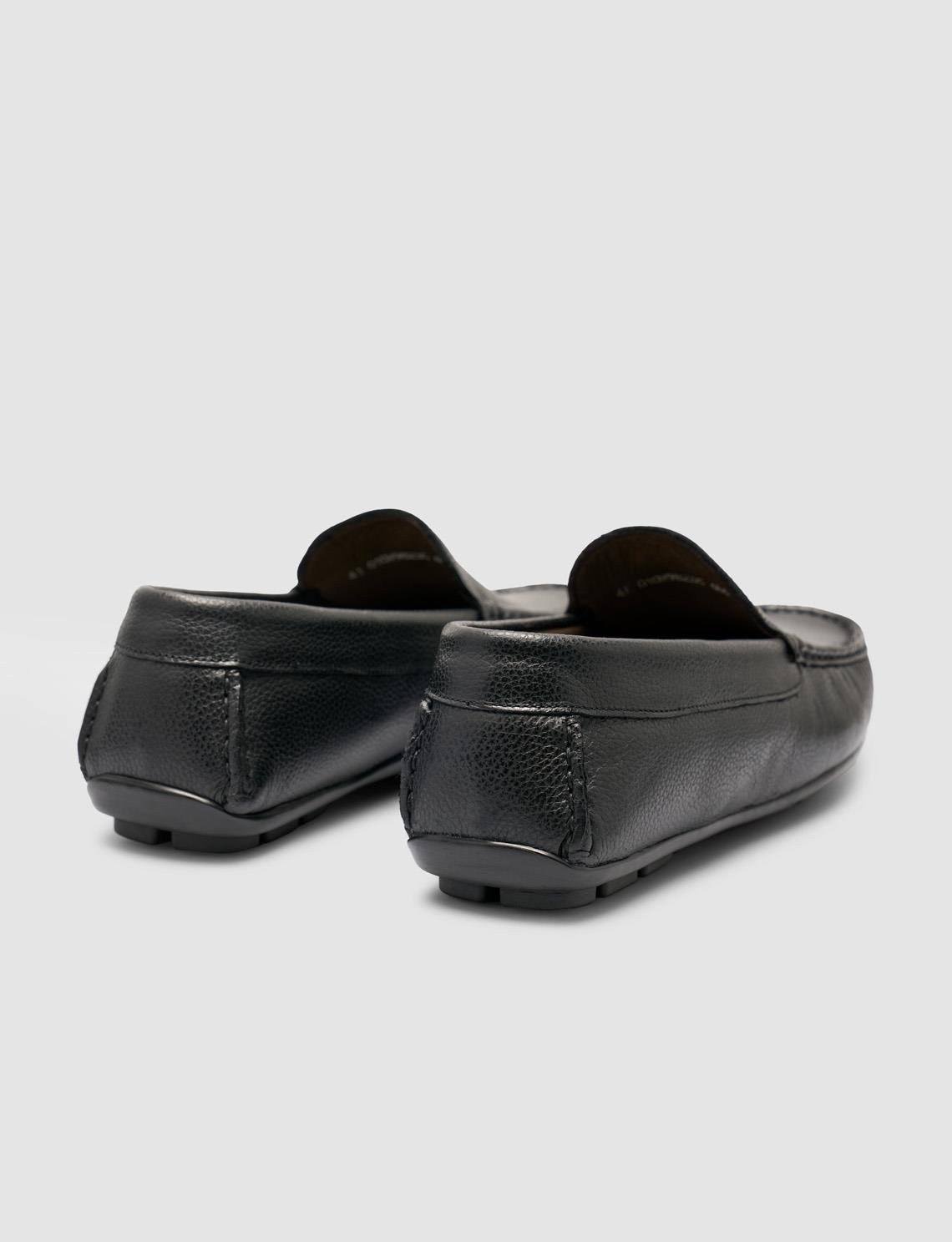 Cabani %100 Hakiki Deri Lacivert Logo Detaylı Erkek Loafer Ayakkabı görsel 3