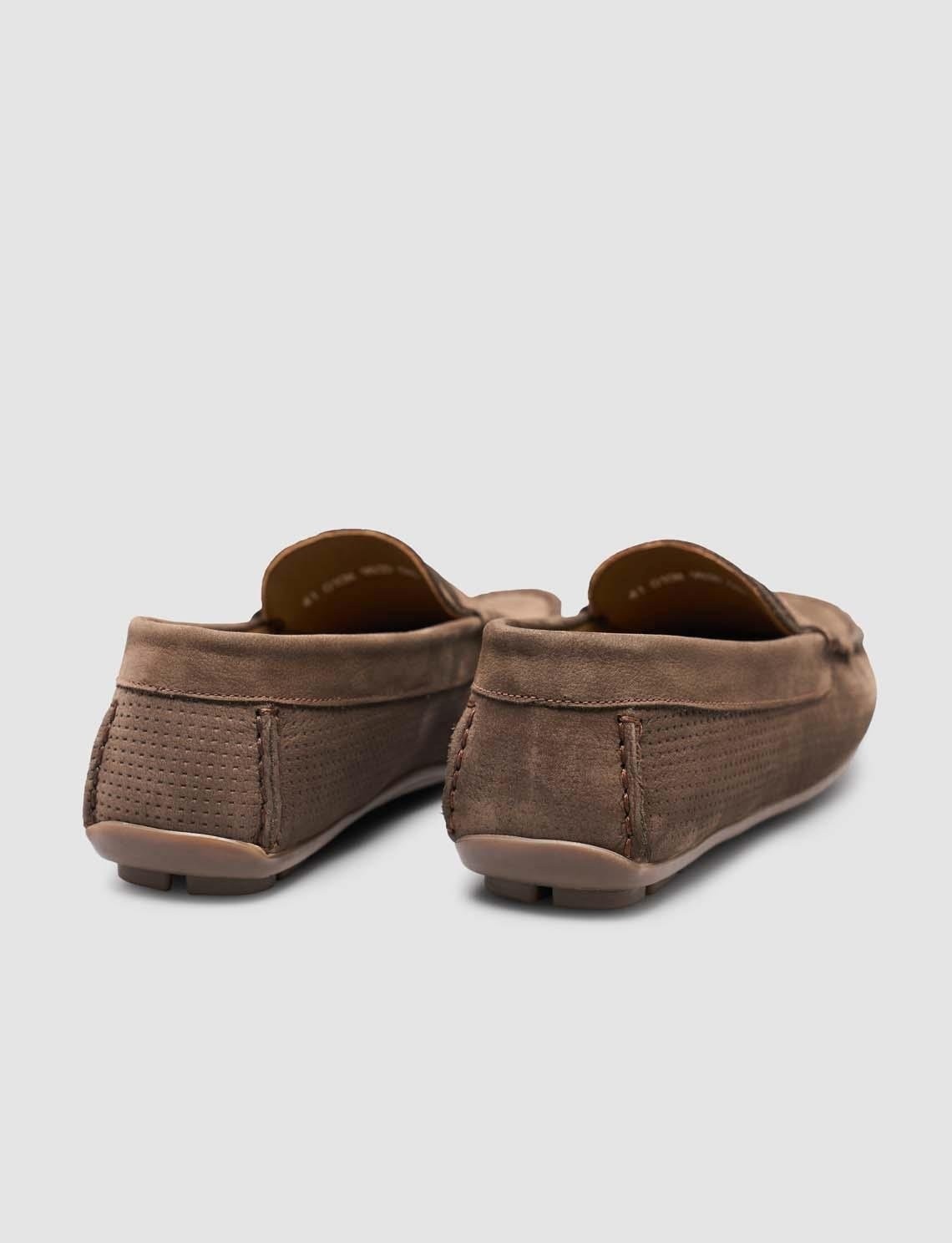 Cabani Hakiki Deri Kahverengi Yazlık Erkek Loafer Ayakkabı görsel 3