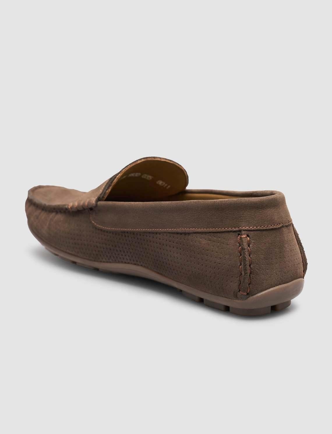 Cabani Hakiki Deri Kahverengi Yazlık Erkek Loafer Ayakkabı görsel 5
