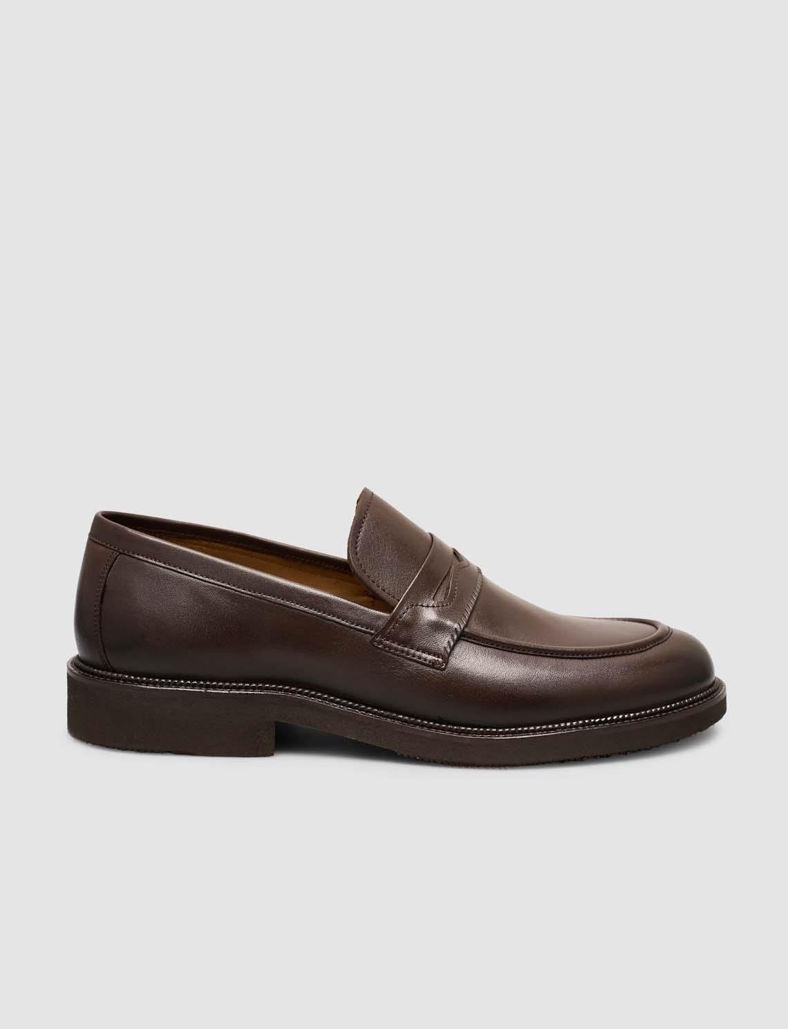 Cabani %100 Hakiki Deri Kahverengi Erkek Klasik Loafer Ayakkabı