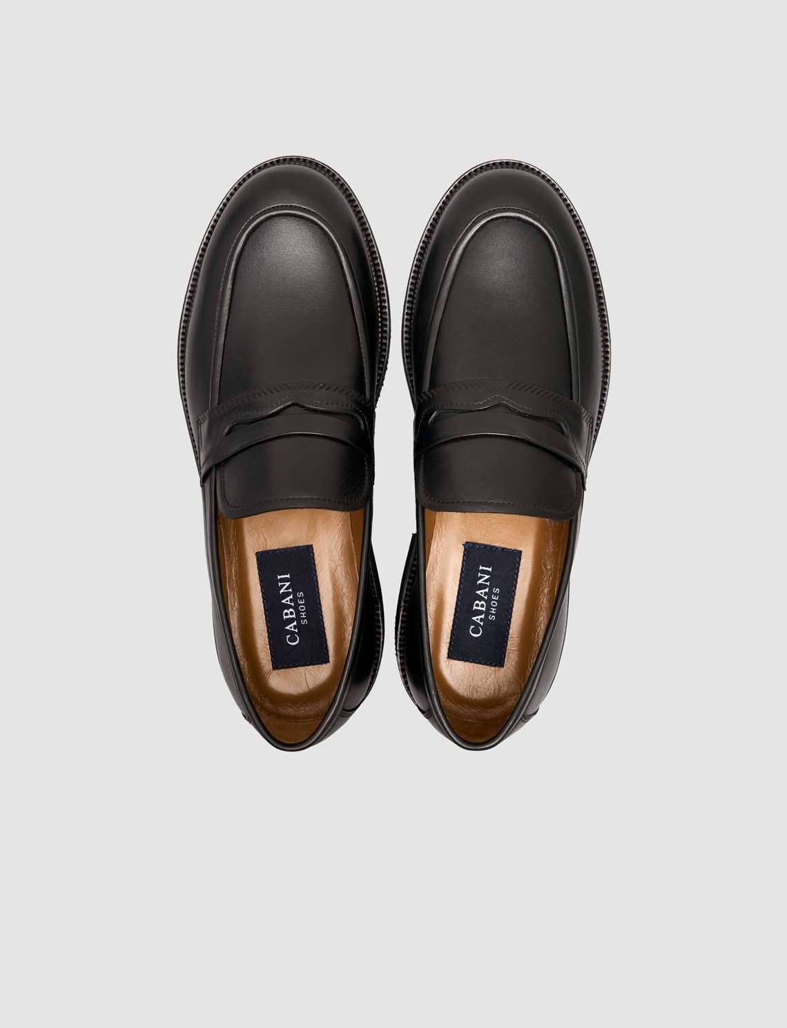 Cabani Siyah Erkek Klasik Loafer Ayakkabı Deri Kaymaz Taban ile Konfor Sunar görsel 4