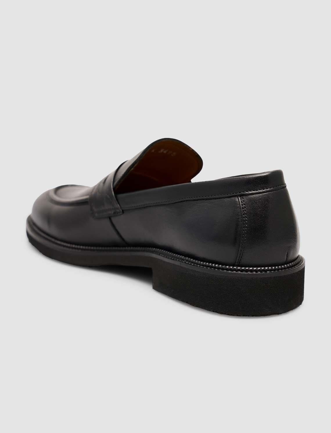 Cabani Siyah Erkek Klasik Loafer Ayakkabı Deri Kaymaz Taban ile Konfor Sunar görsel 5