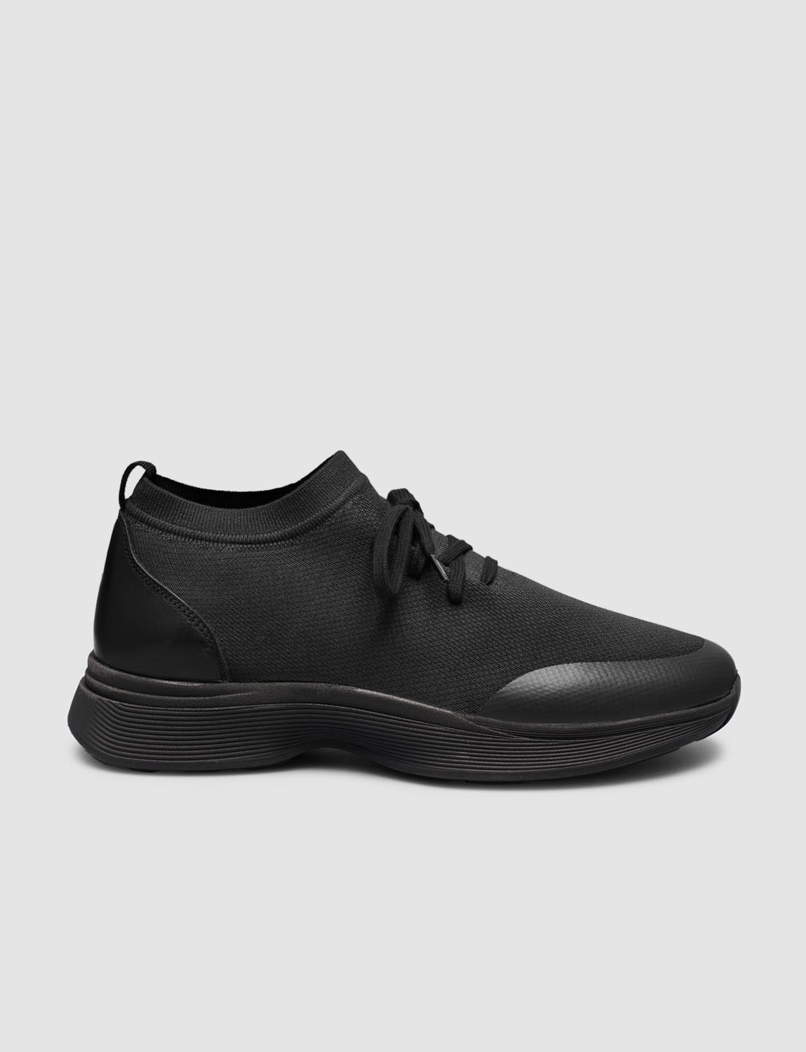 Cabani Triko & Hakiki Dana Deri Siyah Erkek Sneaker