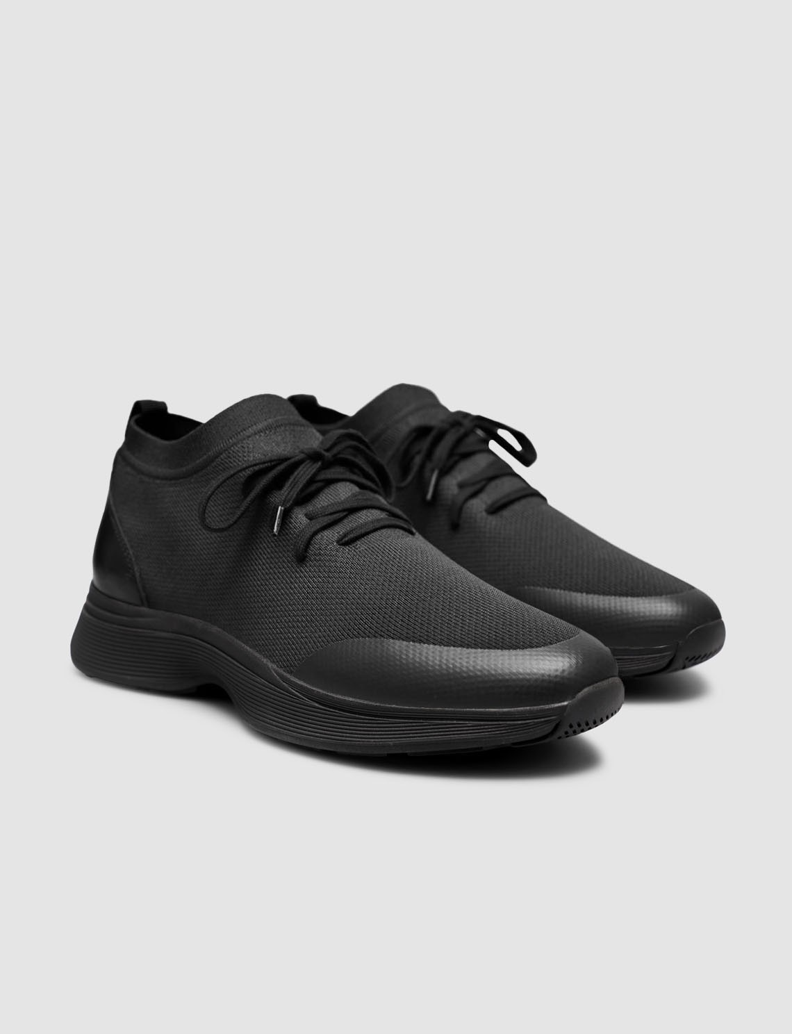 Cabani Triko & Hakiki Dana Deri Siyah Erkek Sneaker görsel 2