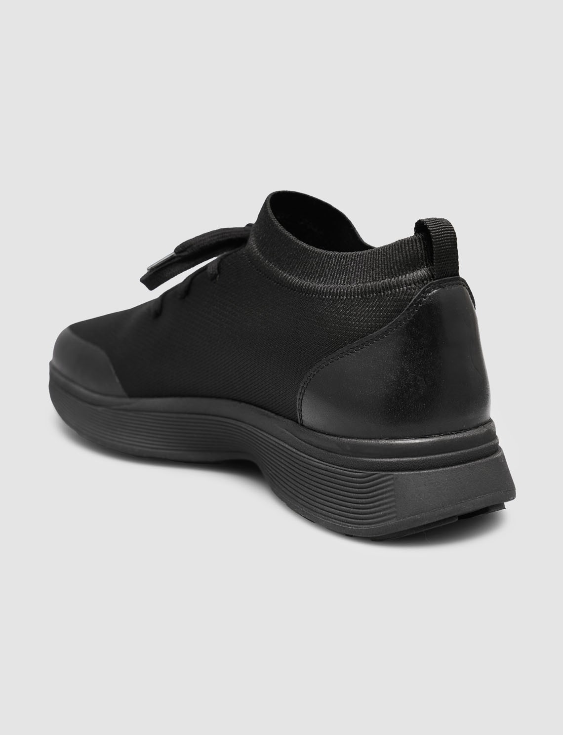 Cabani Triko & Hakiki Dana Deri Siyah Erkek Sneaker görsel 4