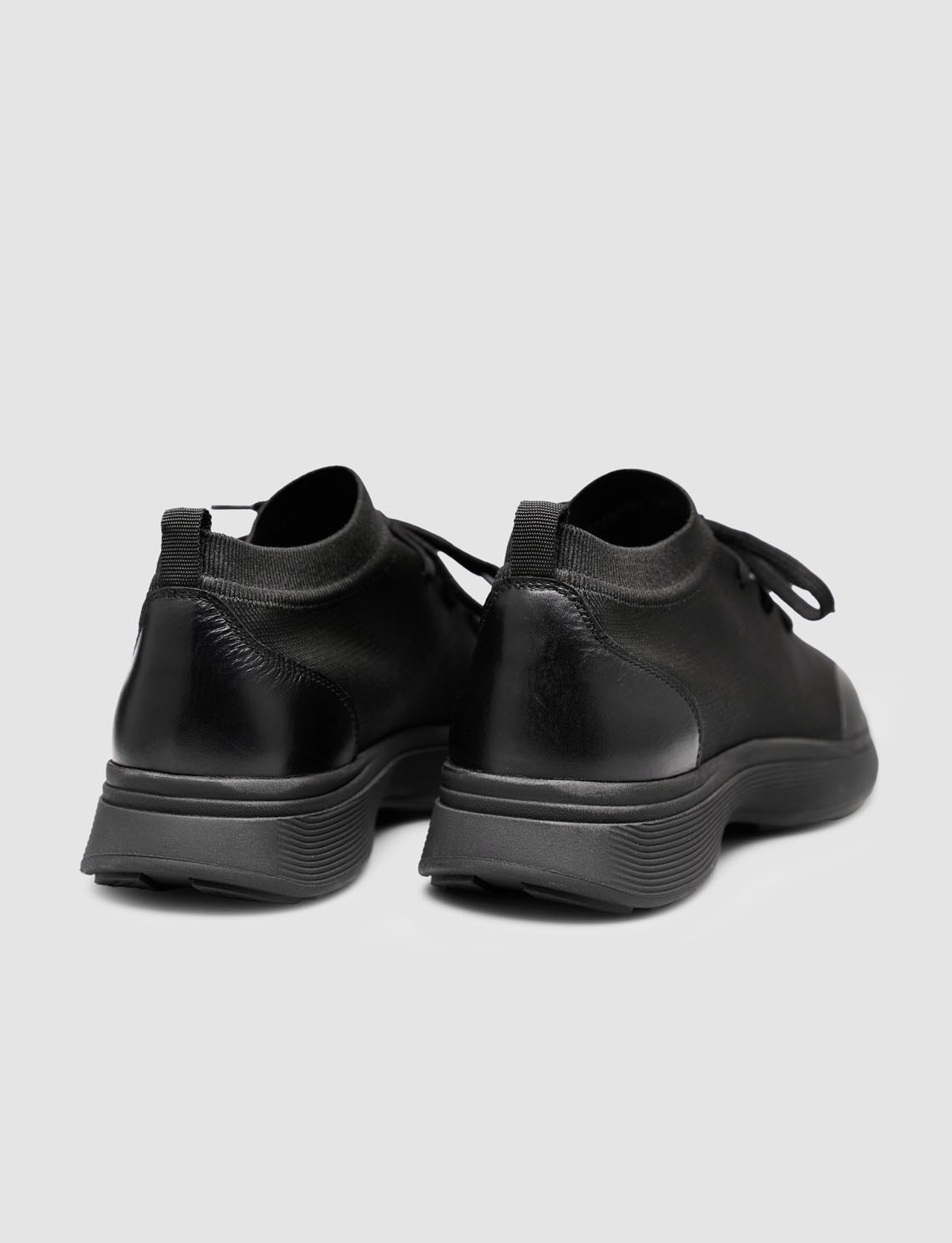 Cabani Triko & Hakiki Dana Deri Siyah Erkek Sneaker görsel 6