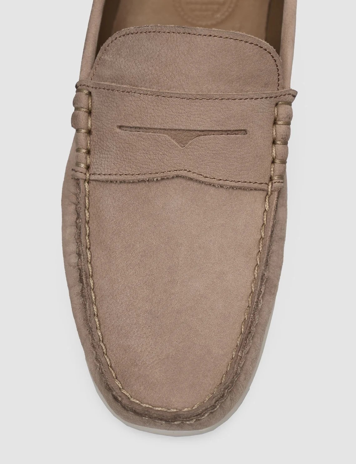 Cabani %100 Hakiki Deri Bej Süet Erkek Loafer görsel 6