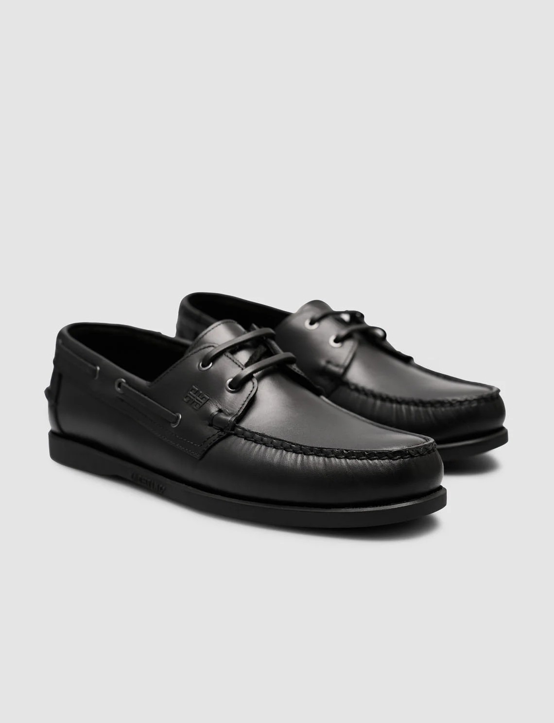 Cabani Parlak Siyah Hakiki Deri Bağcıklı Loafer Ayakkabı görsel 2