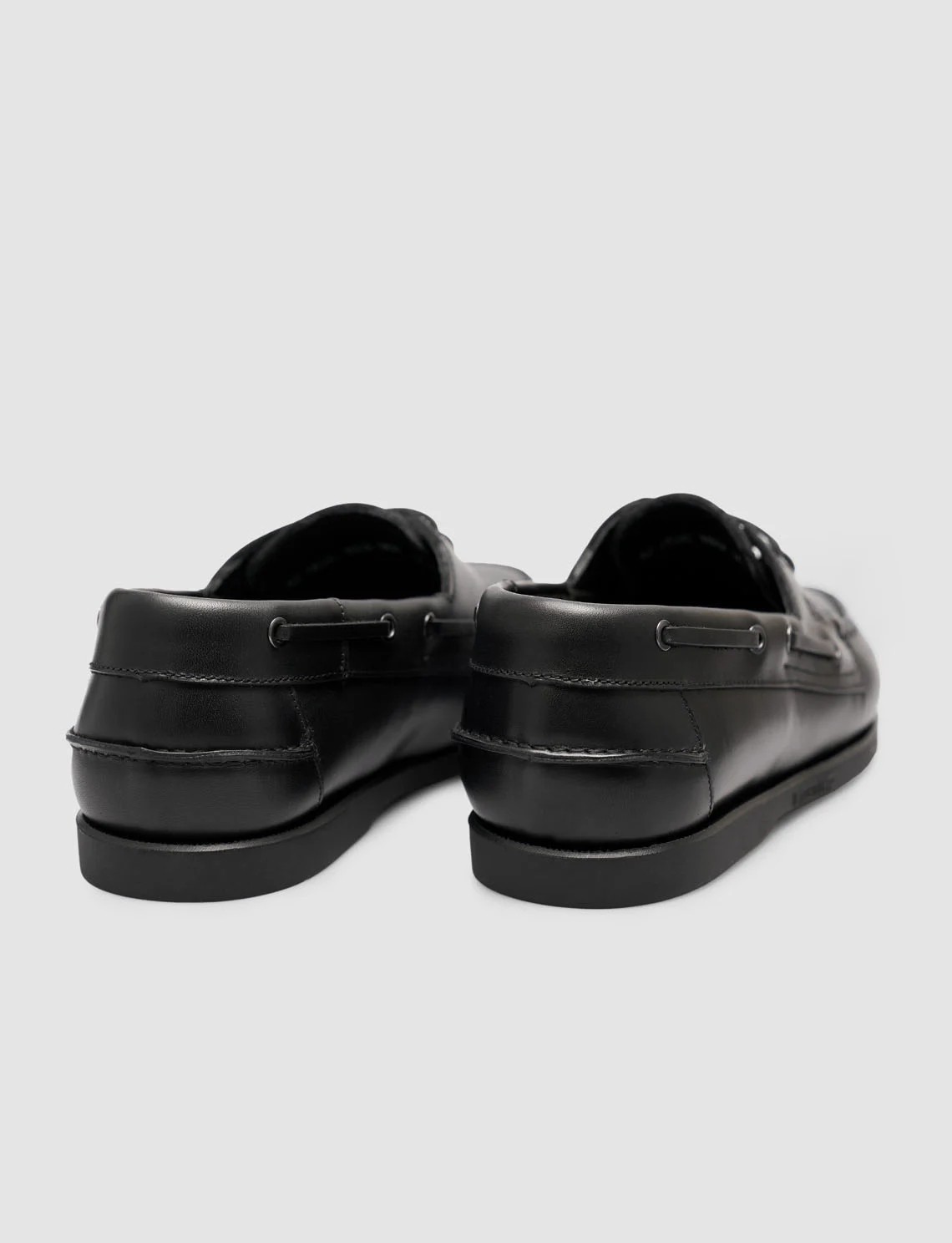Cabani Parlak Siyah Hakiki Deri Bağcıklı Loafer Ayakkabı görsel 3