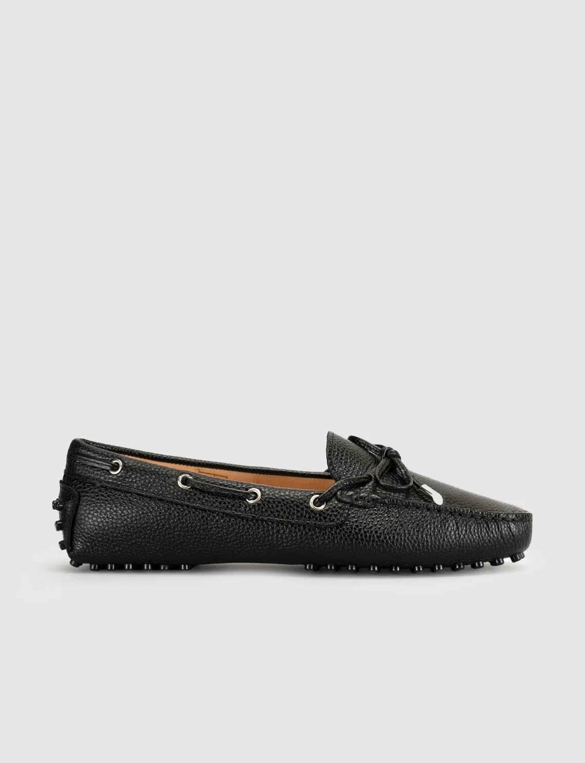 Cabani Siyah Hakiki Deri Bağcıklı Günlük Loafer (Mokasen) Kadın Ayakkabı