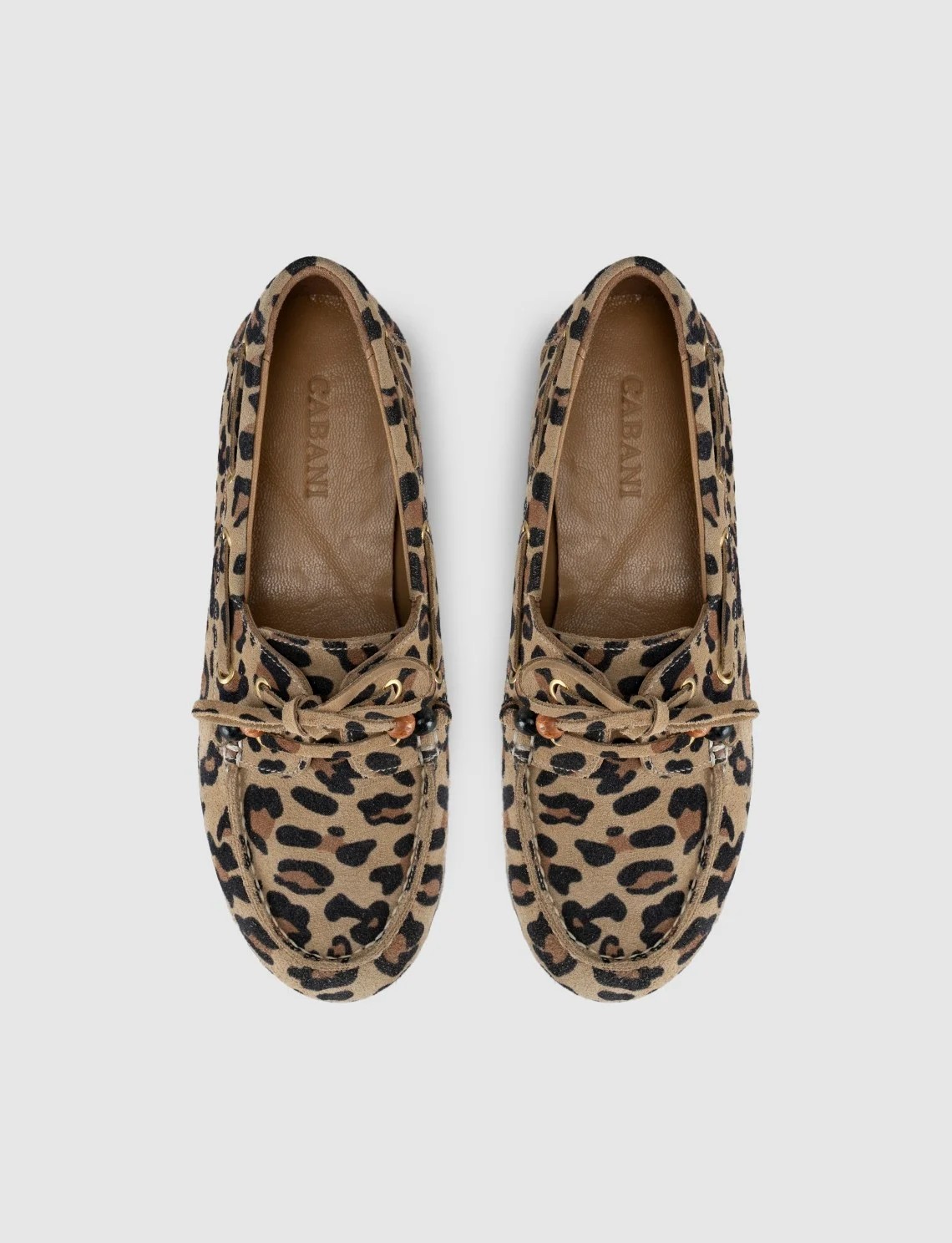 Cabani Lumanar Kadın Nomad Leopar Baskı Süet Driver Loafer Ayakkabı görsel 2