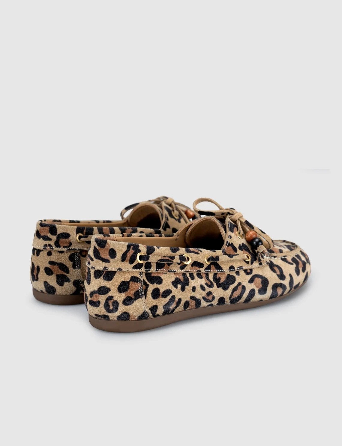 Cabani Lumanar Kadın Nomad Leopar Baskı Süet Driver Loafer Ayakkabı görsel 3