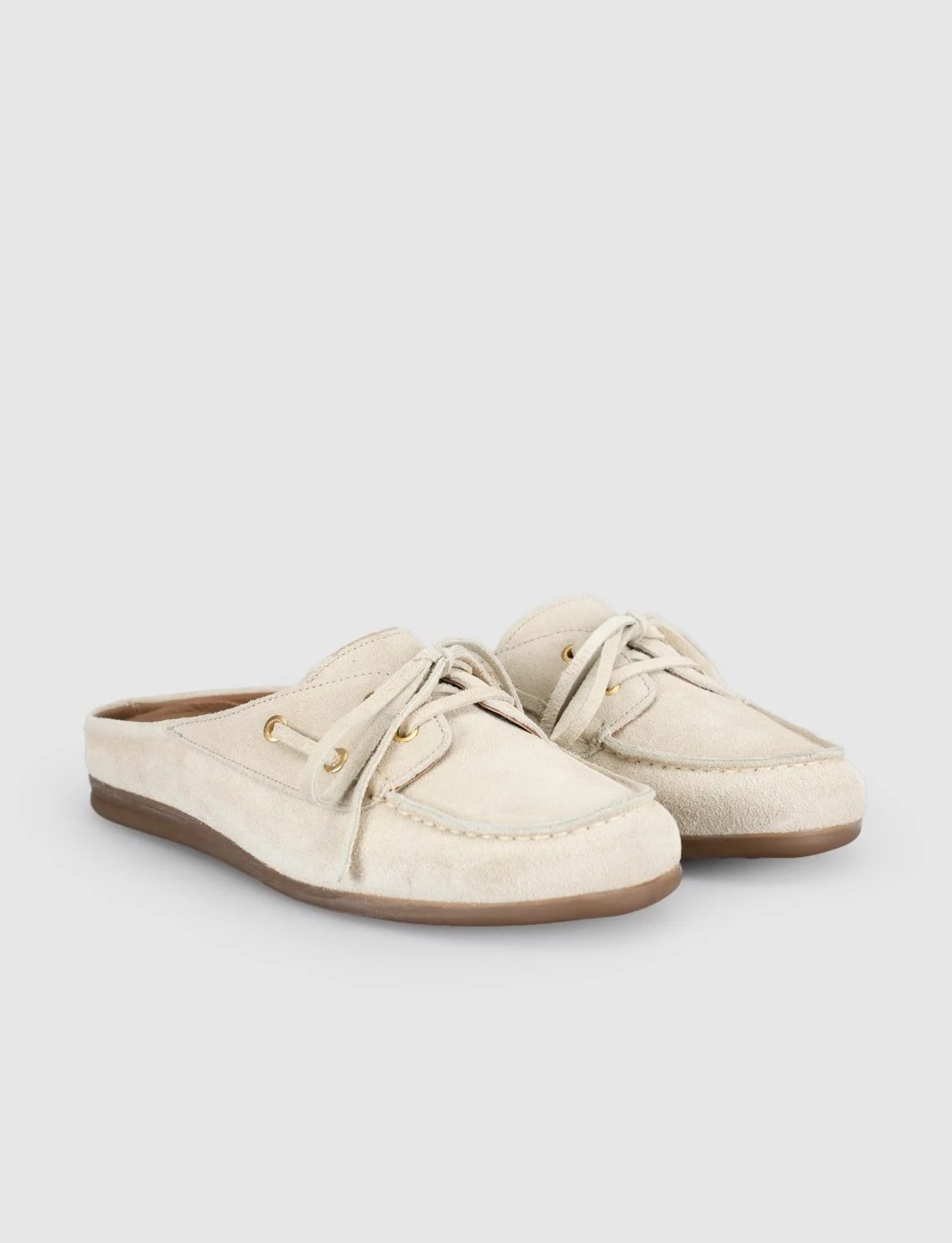 Cabani Süet Bej Kadın Mule Loafer görsel 2