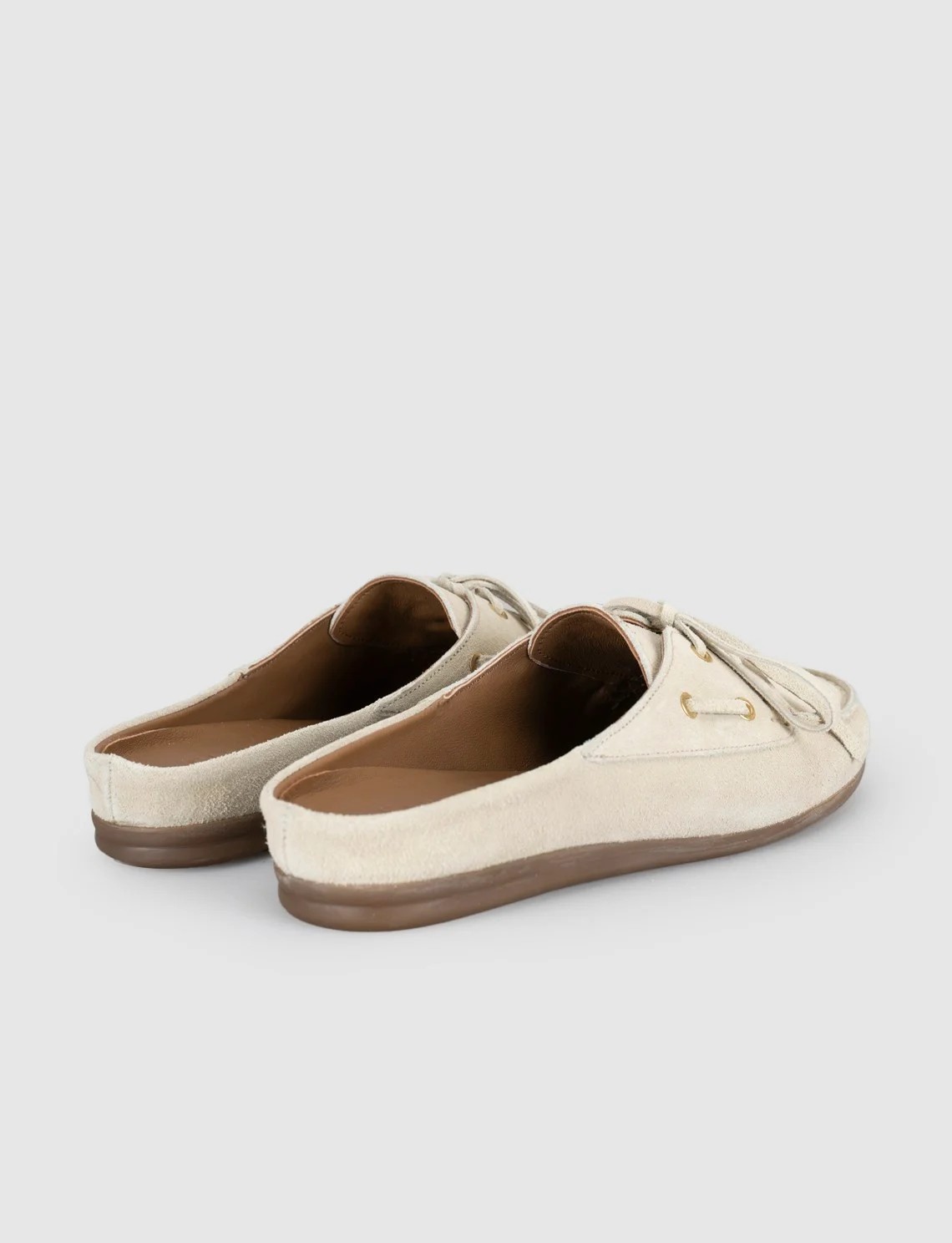 Cabani Süet Bej Kadın Mule Loafer görsel 3