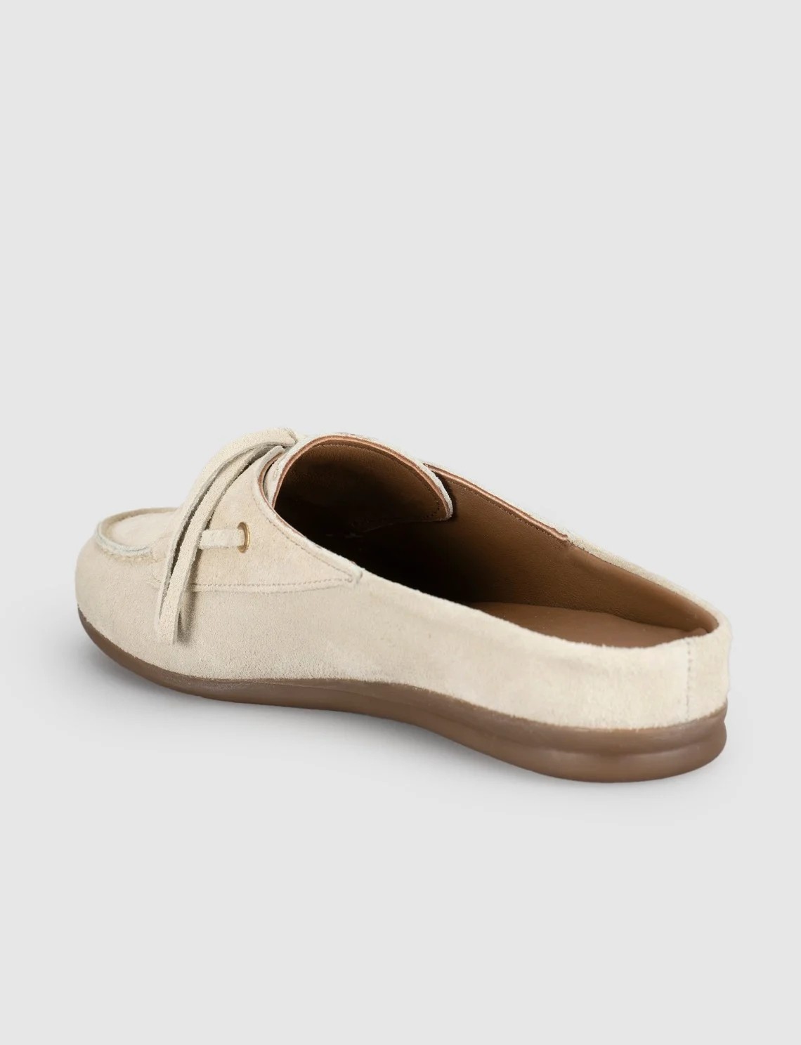 Cabani Süet Bej Kadın Mule Loafer görsel 4