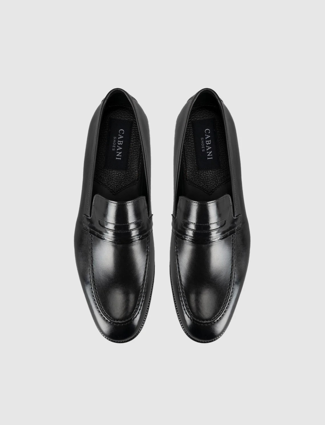 Cabani Premium Leather Black Men's Classic Shoes görsel 6