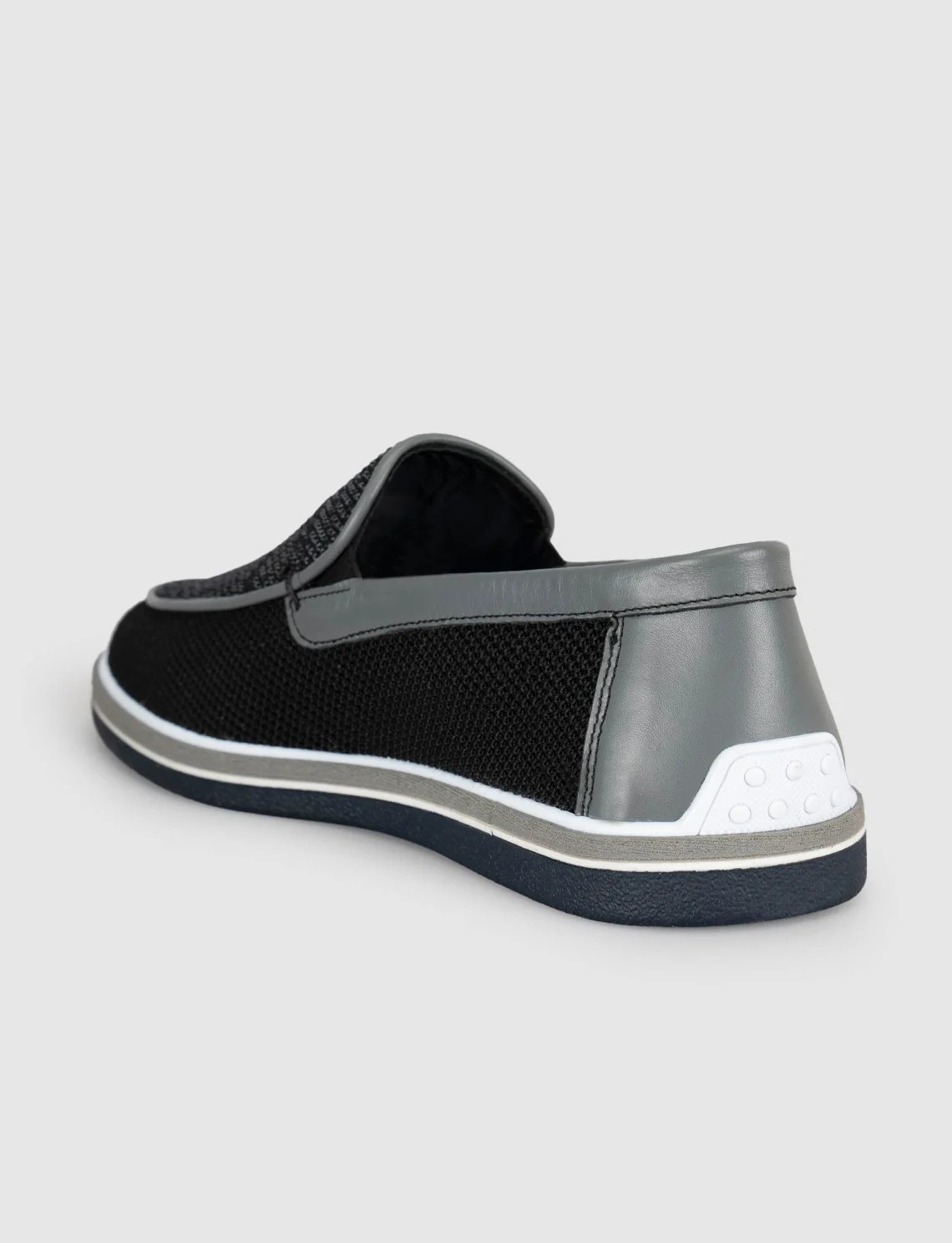 Cabani Triko Detaylı Siyah Erkek Loafer görsel 4