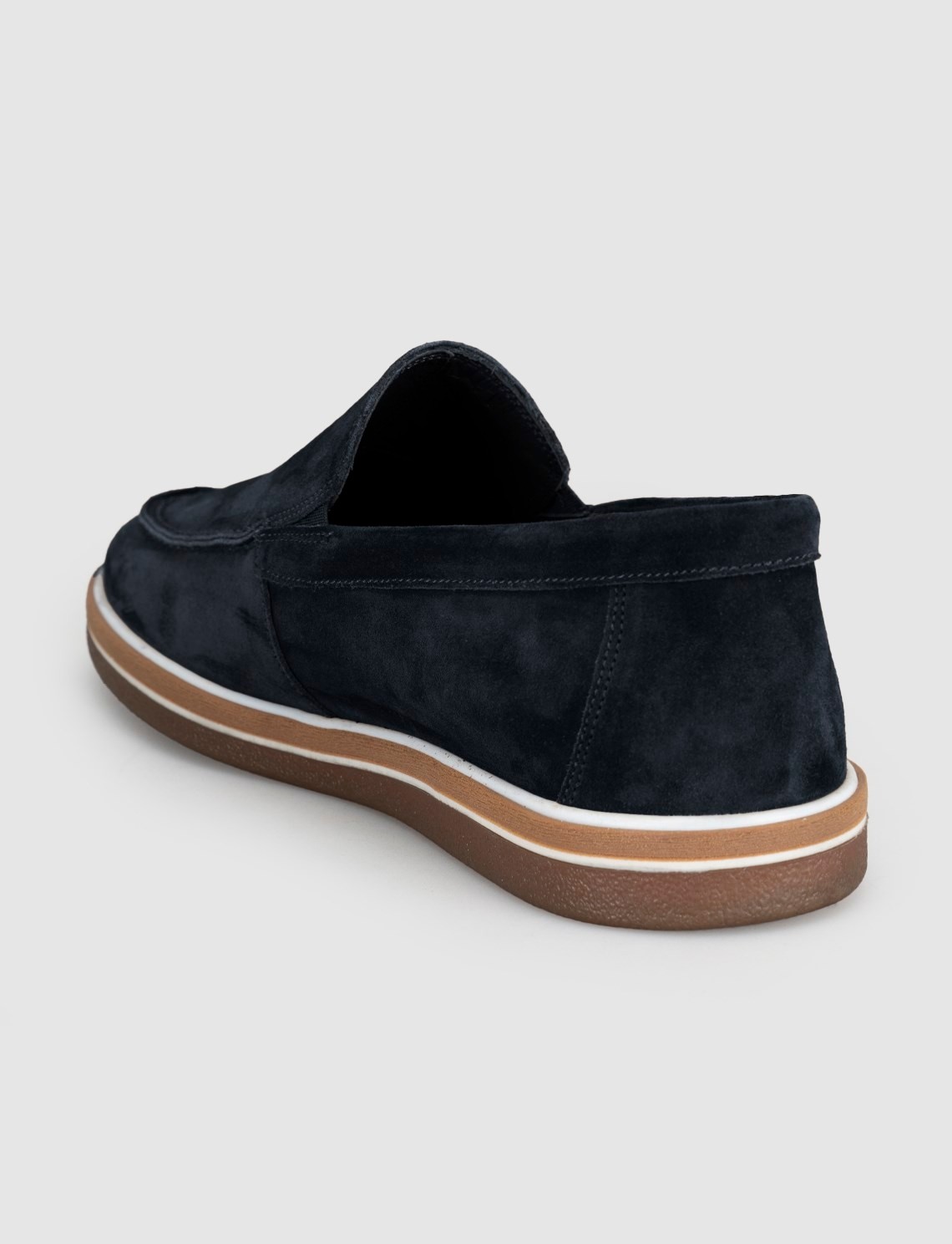 Cabani Lacivert Süet Hakiki Deri Erkek Loafer Ayakkabı görsel 4