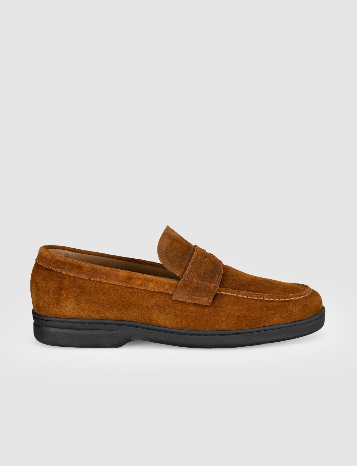 Cabani Taba Süet Hakiki Deri Erkek Loafer Ayakkabı