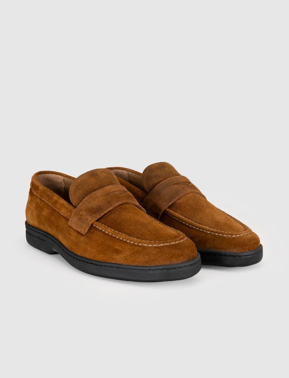 Cabani Taba Süet Hakiki Deri Erkek Loafer Ayakkabı görsel 3