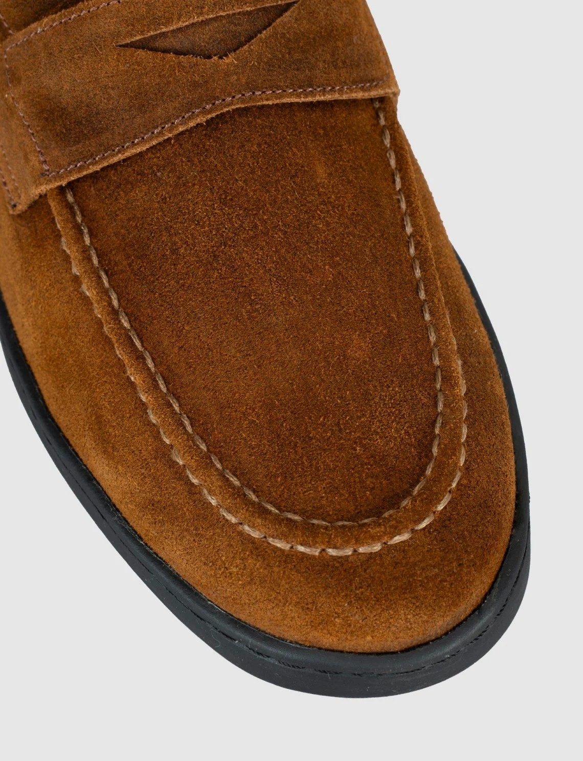 Cabani Taba Süet Hakiki Deri Erkek Loafer Ayakkabı görsel 6