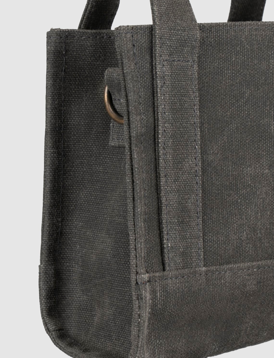 Cabani Siyah Keten Unisex El Çantası görsel 3