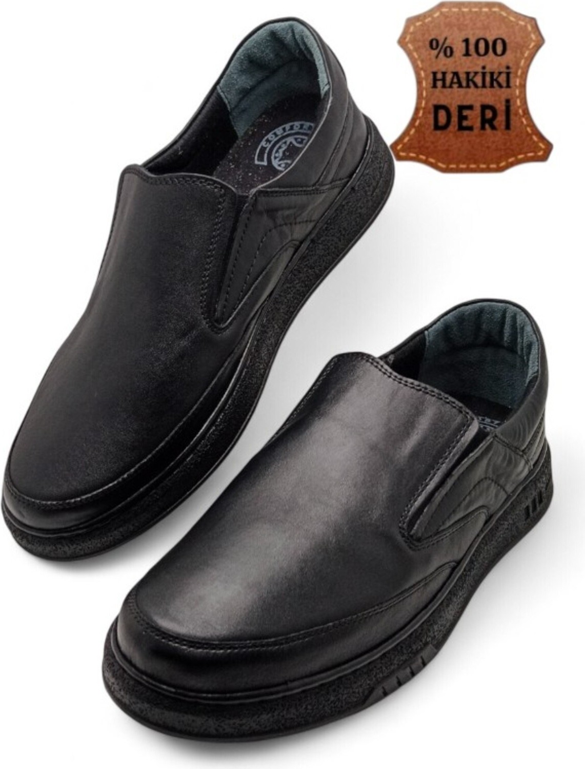 Magic Shoes Hakiki Deri Ultra Ortopedik Dikişli Büyük Numara Günlük Erkek Ayakkabısı görsel 4