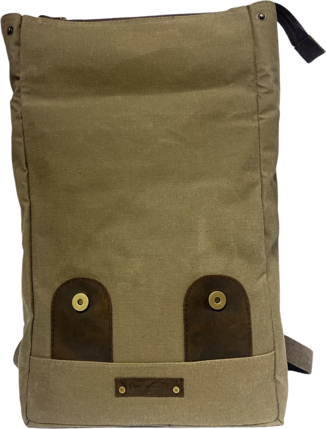 Old Cotton Cargo Vintage Salaş Kanvas Deri Su Geçirmez Design Unisex Gezi Okul Seyahat Kamp Sırt Çantası 28 cm x 37 cm görsel 5
