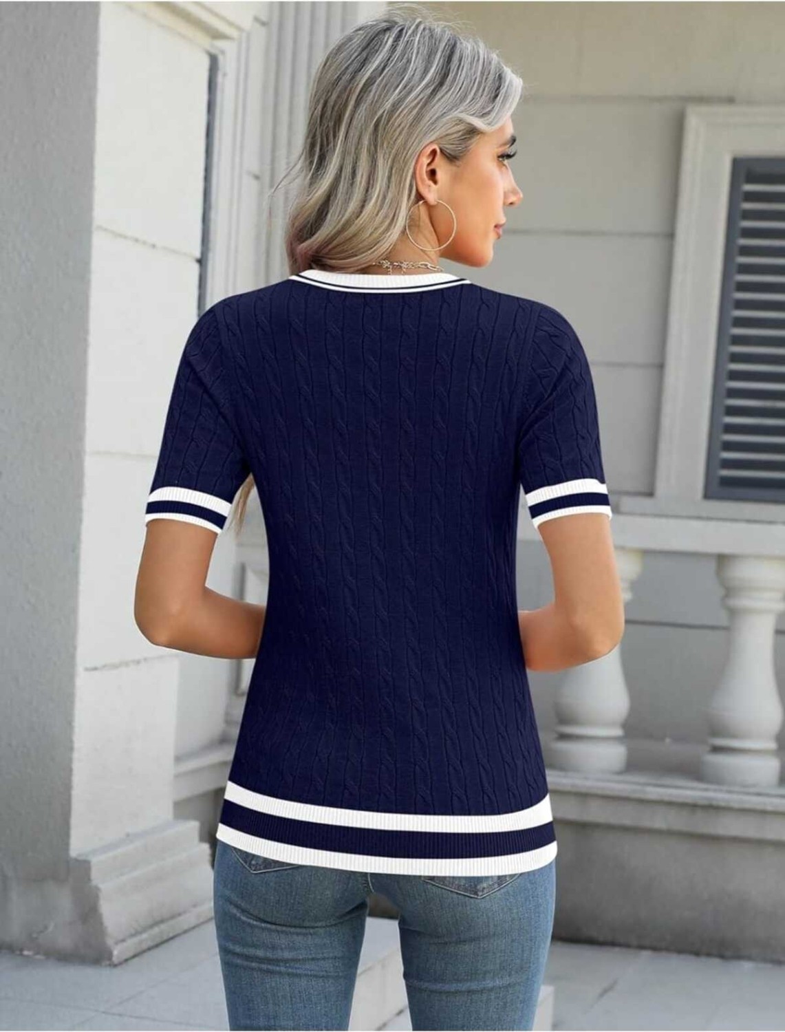 Youknitwear You Kathy %100 Pamuk Kadın Triko Kazak görsel 3