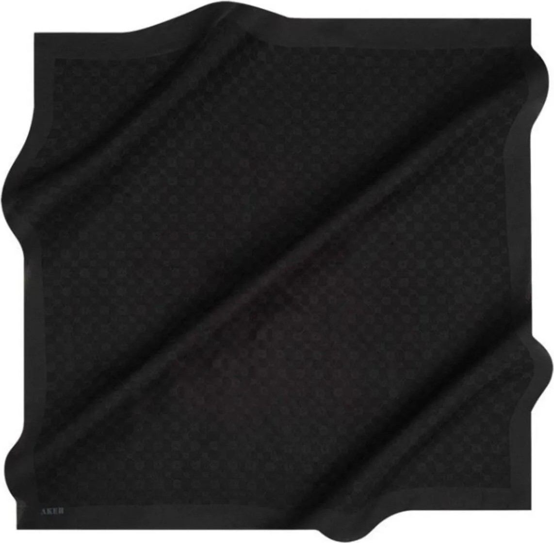 Aker Siyah Elegance Monogram Eşarp 1090500-911 100x100 cm Kadınlar İçin Hafif ve Nefes Alabilir Kumaş görsel 3