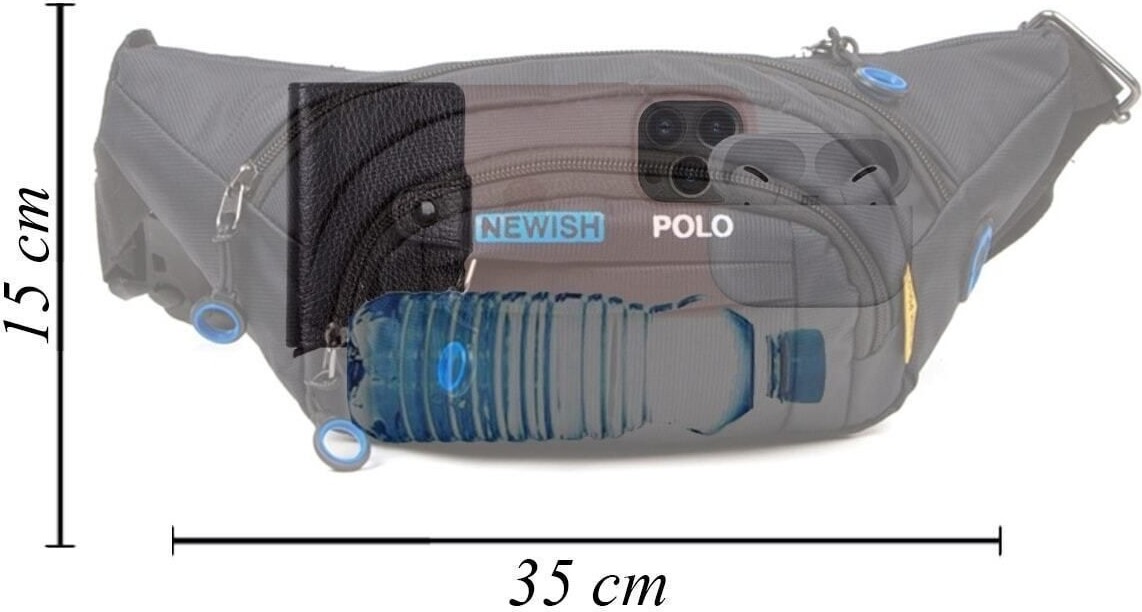 Av A Dos Siyah Unisex Suya Dayanıklı Çapraz Askılı Omuz Bel Çanta Günlük Yürüyüş Koşu Outdoor Çanta görsel 4