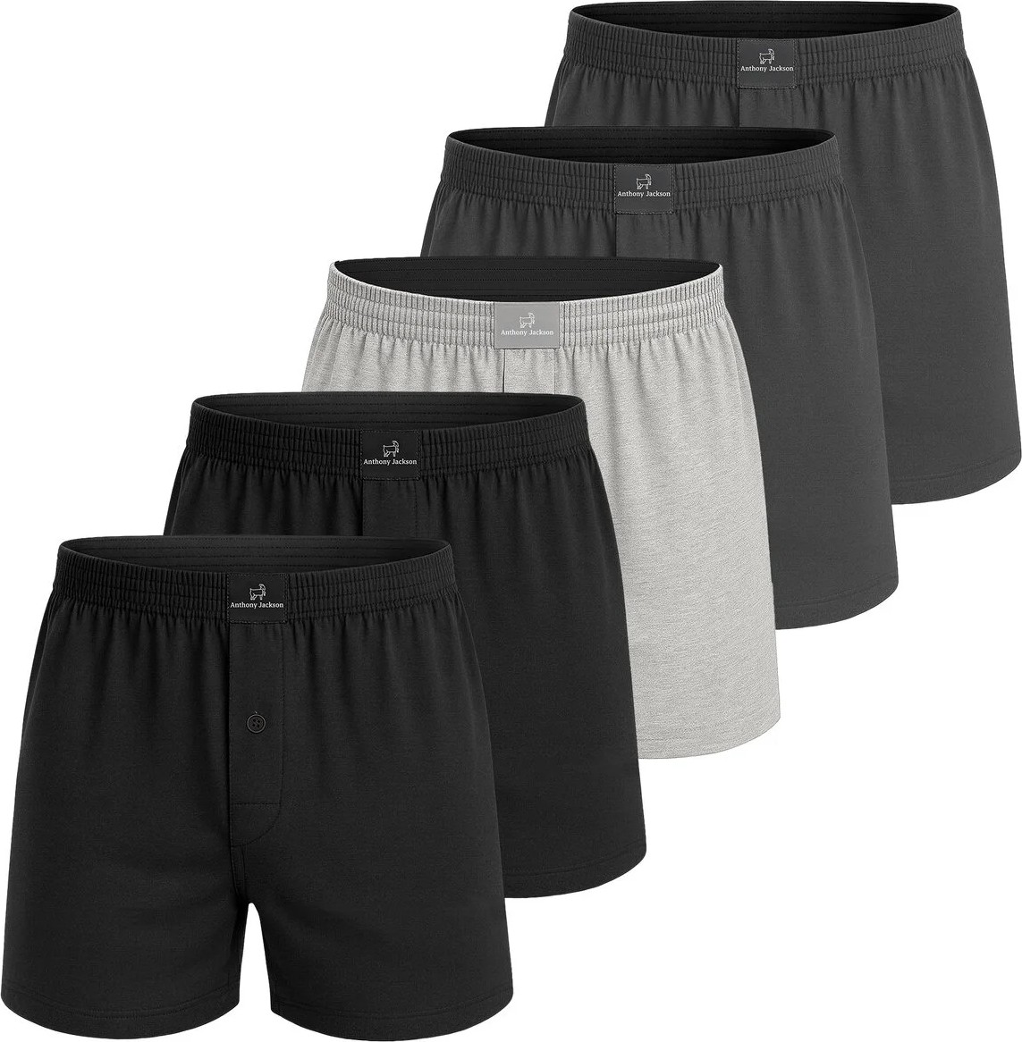 Anthony Jackson %100 Pamuk 5'li Kutu Premium Havlu Bel Erkek Boxer Valerio
