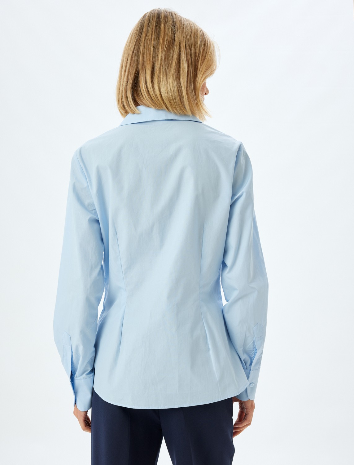 Koton Basic Poplin Gömlek Uzun Kollu Pamuklu Regular Fit görsel 4