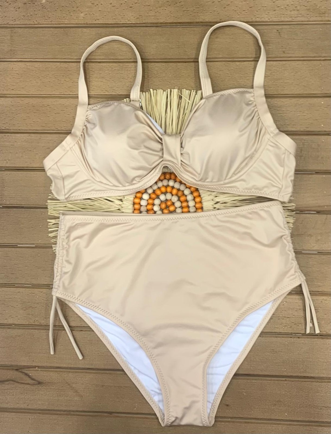 Xorvio Kadın Likralı Esnek Şık Rahat Büyük Beden Telli Balenli Toparlayıcı Yüksek Bel Bikini Takım görsel 6