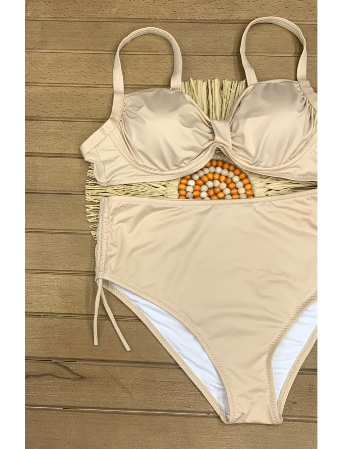 Xorvio Kadın Likralı Esnek Şık Rahat Büyük Beden Telli Balenli Toparlayıcı Yüksek Bel Bikini Takım görsel 7