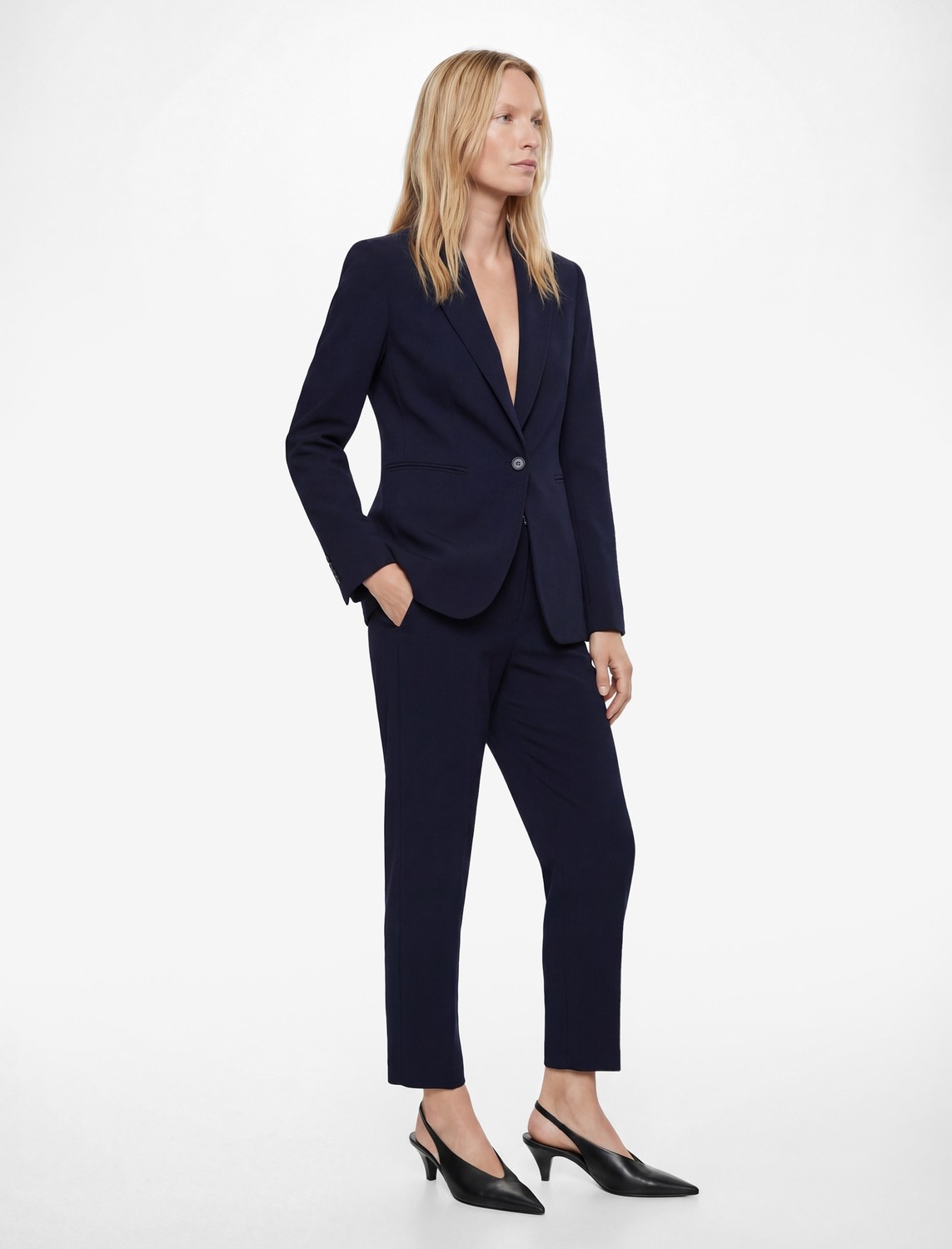 Koton Normal Bel Düz Paça Kemer Detaylı Slim Fit Cigarette Pantolon