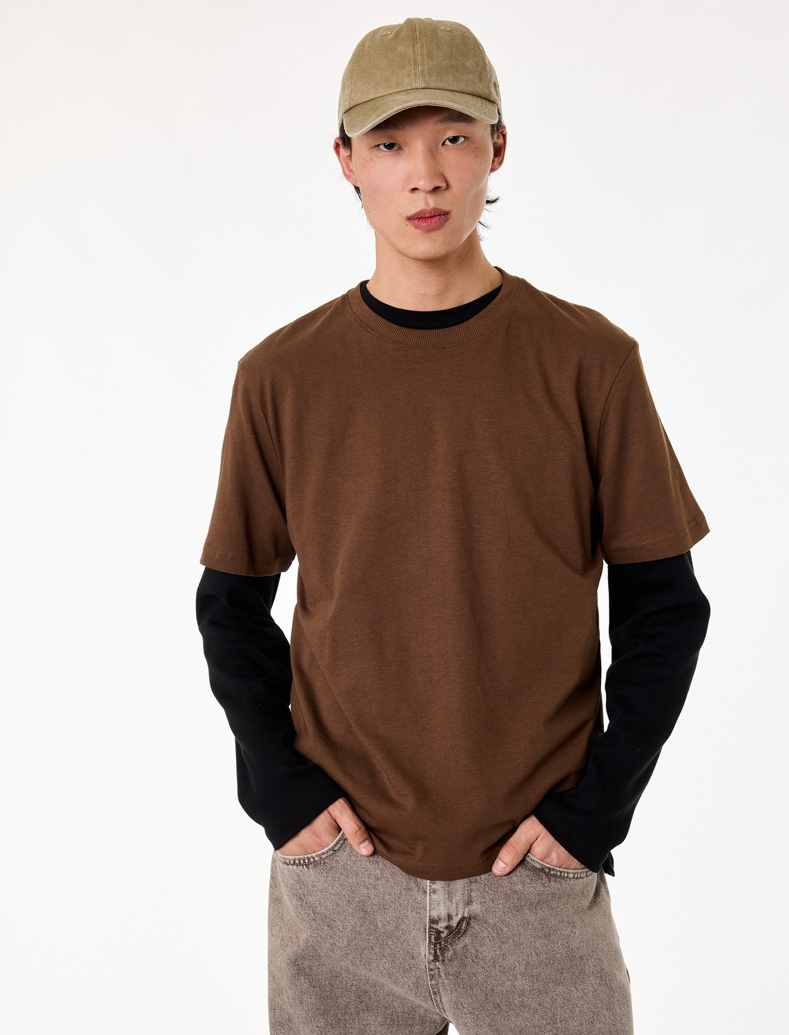 Koton Regular Fit Bisiklet Yaka Pamuklu Basic Kısa Kollu Tişört görsel 7