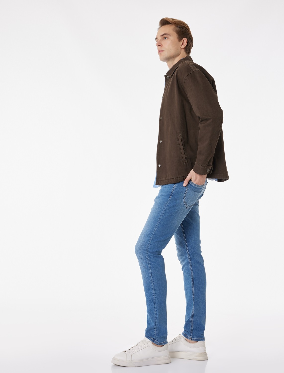 Koton Düğmeli Cep Detaylı Normal Bel Slim Fit Jean Pantolon - Brad Jean görsel 8