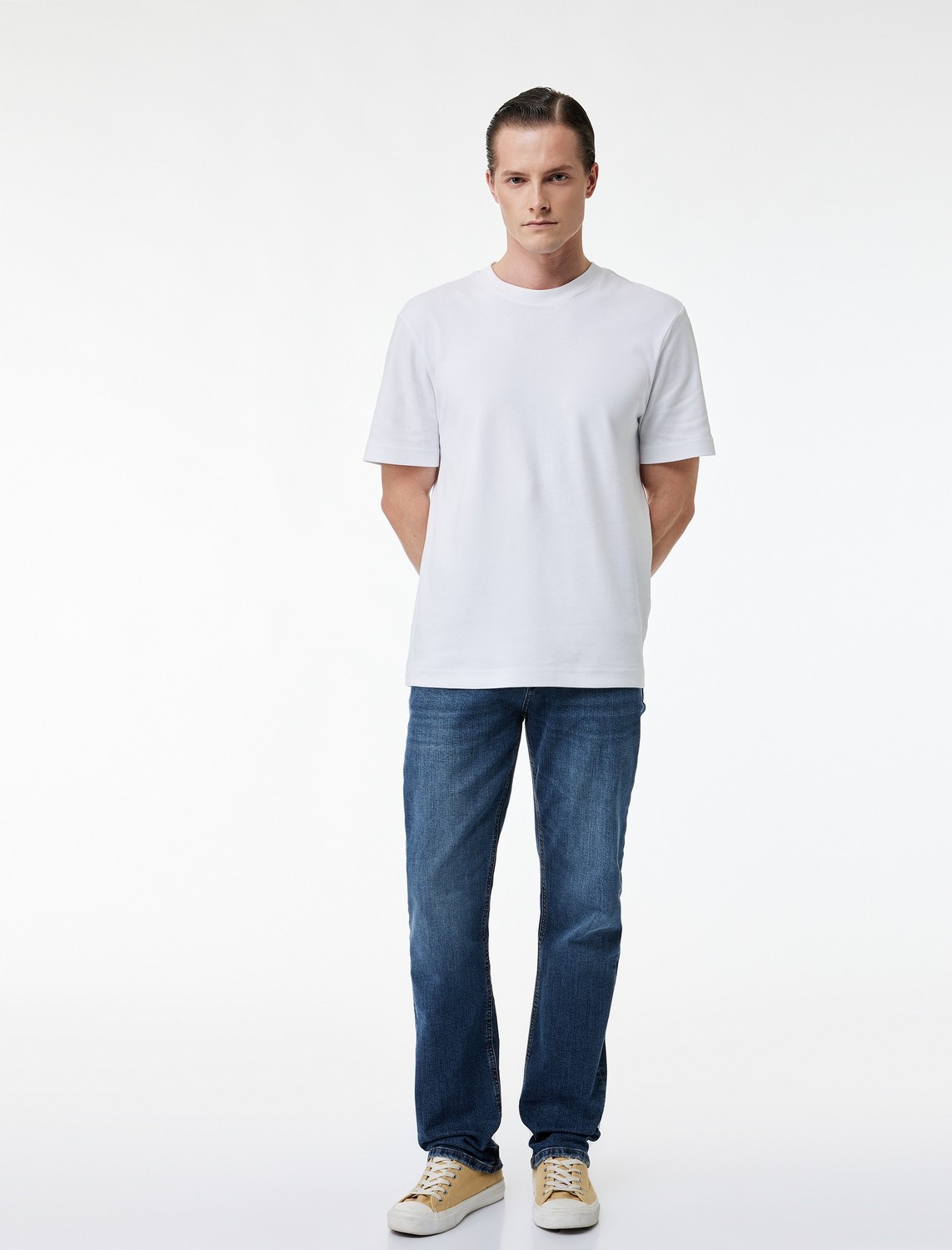 Koton Pamuklu Normal Bel Straight Fit Jean Pantolon - Mark Jean görsel 2